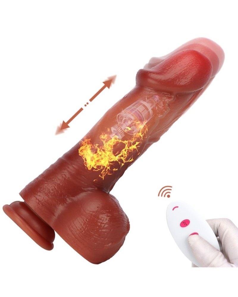 Gode Vibrant Va-et-Vient Reversy 15 x 5cm Marron sextoys et accessoires sur La Boutique du Hard