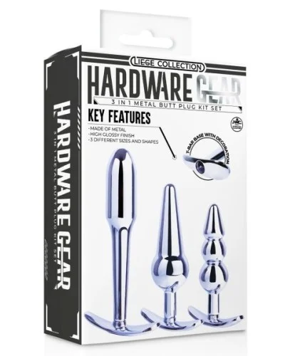 Kit 3 Plugs en métal Butt Lig sextoys et accessoires sur La Boutique du Hard