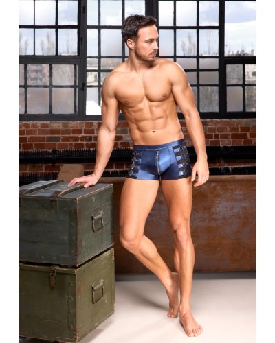 Boxer avec zip Eclino Bleu métallisé sextoys et accessoires sur La Boutique du Hard