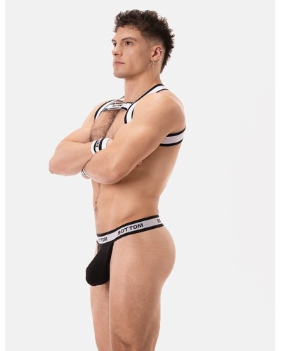 Harnais √©lastique Bottom Noir-Blanc sextoys et accessoires sur La Boutique du Hard