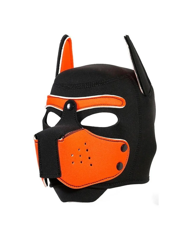 Cagoule Enjoy Puppy Noir-Orange sextoys et accessoires sur La Boutique du Hard