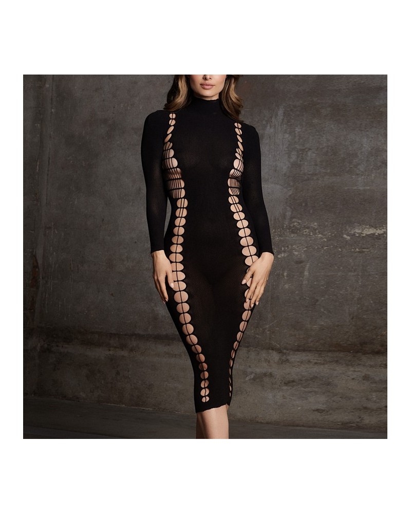 Robe Longue à Col Roulé CarmeNoir sextoys et accessoires sur La Boutique du Hard