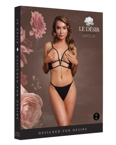Soutien-gorge Triangle Ouvert Charma Noir sextoys et accessoires sur La Boutique du Hard