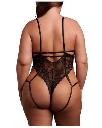 Body Dentelle Grande Taille Sandra Noir sextoys et accessoires sur La Boutique du Hard