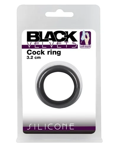 Cockring Velvet Ring M Noir 32mm sextoys et accessoires sur La Boutique du Hard