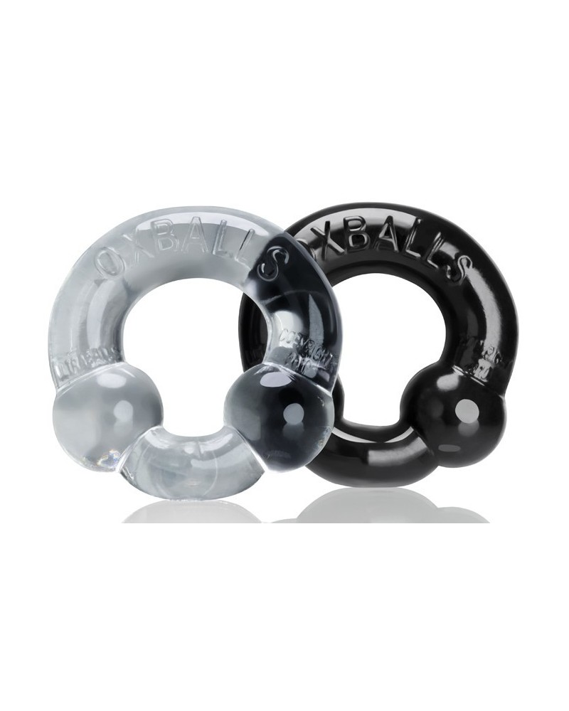 Pack Cockrings Ultraballs Oxballs Clear-Noir pas cher