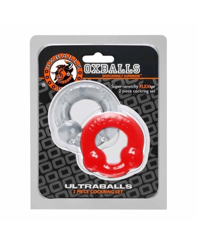 Pack Cockrings Ultraballs Oxballs Gris - Rouge pas cher