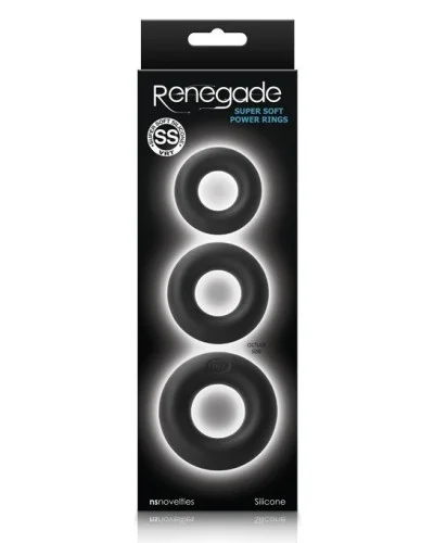 Pack de 3 cockring en silicone Renegade pas cher