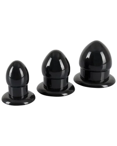 Pack de 3 Plugs Mini fat noirs pas cher