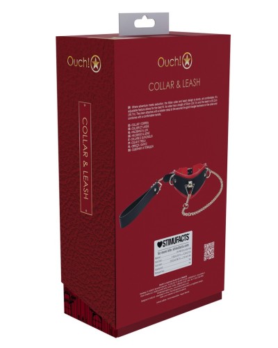 Collier-Laisse Milan Noir et Rouge sextoys et accessoires sur La Boutique du Hard