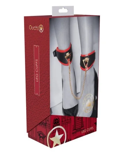 Menottes de Chevilles Milan Noir et Rouge sextoys et accessoires sur La Boutique du Hard