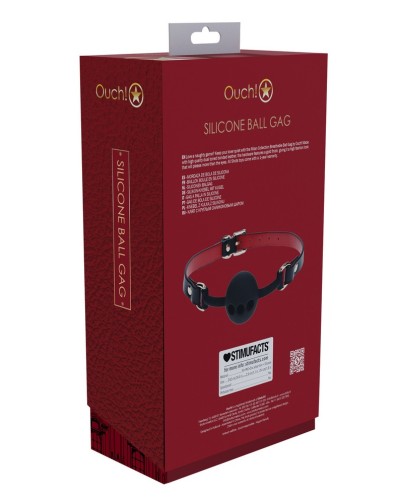 Bâillon-Boule Milan 41mm Noir et Rouge sextoys et accessoires sur La Boutique du Hard