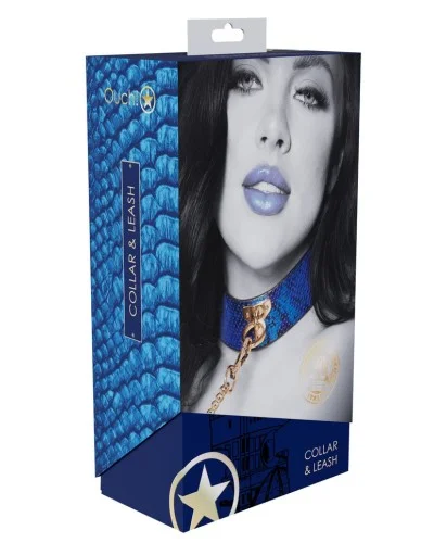 Collier-Laisse Florence Bleu sextoys et accessoires sur La Boutique du Hard