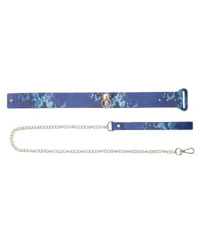 Collier-Laisse Florence Bleu sextoys et accessoires sur La Boutique du Hard