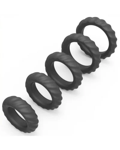 Pack de 5 cockrings Enhance Rings Silicone pas cher