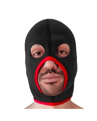 Cagoule Eyes Face Brutus Noire-Rouge sextoys et accessoires sur La Boutique du Hard