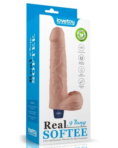 Gode Vibrant avec Bourses Softee 17 x 4.4cm Chair sextoys et accessoires sur La Boutique du Hard