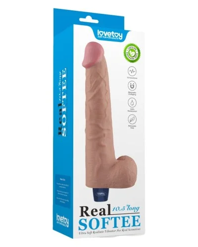 Gode Vibrant avec Bourses Softee 21 x 5.3cm Chair sextoys et accessoires sur La Boutique du Hard