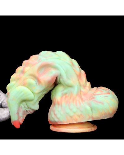 Gode Monster Rutuk 17 x 6 cm Rose-vert sextoys et accessoires sur La Boutique du Hard