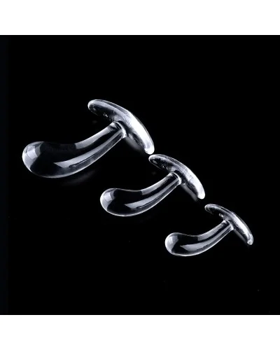 Kit de 3 Plugs Curved Three 11 x 3.5cm Transparent sextoys et accessoires sur La Boutique du Hard