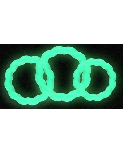 Lot de 3 Cockrings souples TORTICK Phosphorescents sextoys et accessoires sur La Boutique du Hard