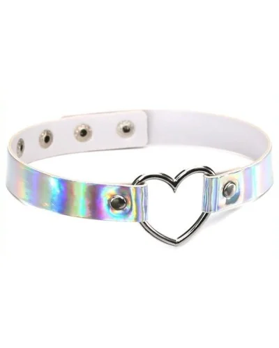 Ras de cou Heart Laser Blanc argenté sextoys et accessoires sur La Boutique du Hard