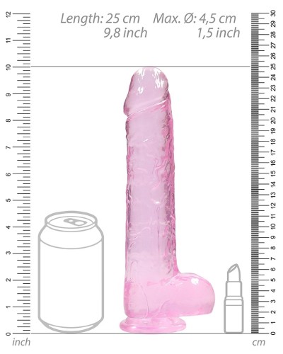 Gode Crystal Clear 19 x 4.5cm Rose sextoys et accessoires sur La Boutique du Hard