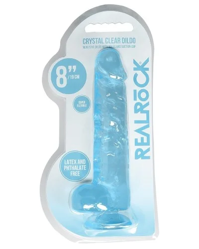 Gode Crystal Clear 16 x 4cm Bleu sextoys et accessoires sur La Boutique du Hard
