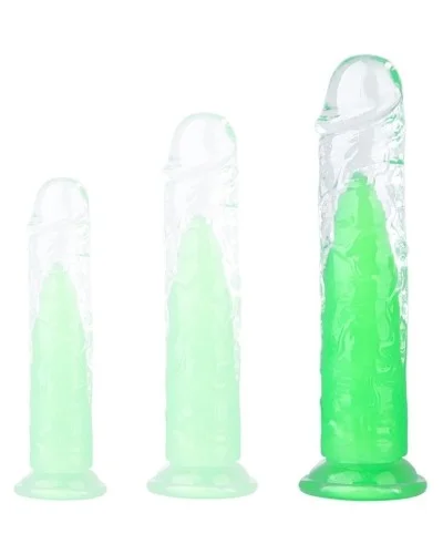 Gode transparent Jellis L 19 x 4cm Vert sextoys et accessoires sur La Boutique du Hard