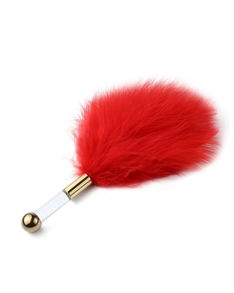 Plumeau Golden Clear 15cm Rouge sextoys et accessoires sur La Boutique du Hard