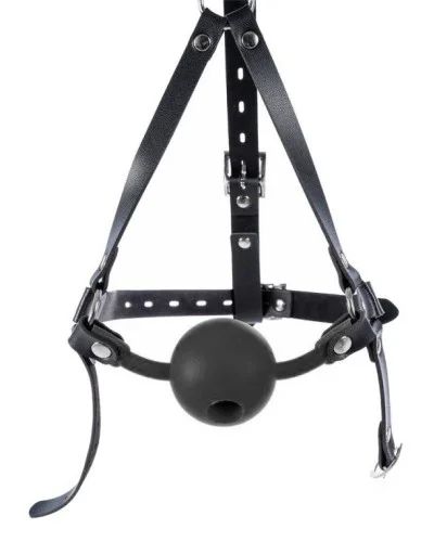 Bâillon-Boule percé Enjoy Wax 49mm Noir sextoys et accessoires sur La Boutique du Hard