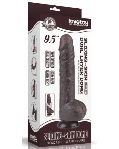 Gode avec Bourses Sliding Skin 18 x 4.7cm Noir sextoys et accessoires sur La Boutique du Hard