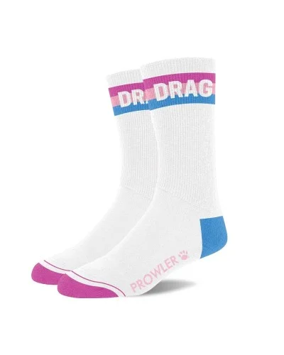 Chaussettes Drag Blanc-Rose-Bleu sextoys et accessoires sur La Boutique du Hard