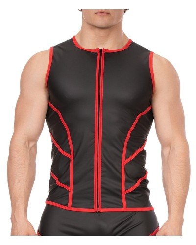Veste sans manche Robin Noir-Rouge sextoys et accessoires sur La Boutique du Hard