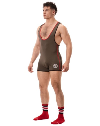 Combi Singlet Allan Kaki-Rouge sextoys et accessoires sur La Boutique du Hard