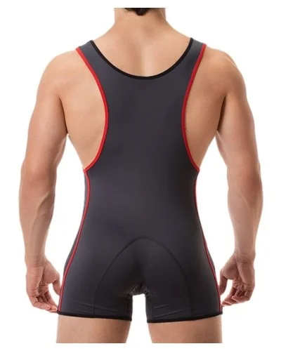 Combi Singlet Allan Anthracite-Rouge sextoys et accessoires sur La Boutique du Hard