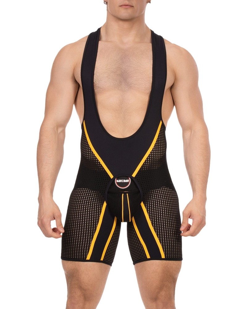 Body Backless Krish Noir-Jaune sextoys et accessoires sur La Boutique du Hard