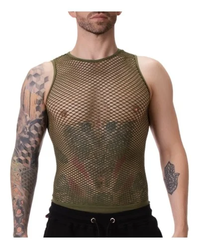 Débardeur Filet Stefano Kaki sextoys et accessoires sur La Boutique du Hard