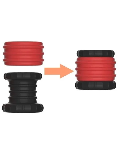 Ballstretcher Soqlo 35 mm - Hauteur 5 cm Rouge-Noir sextoys et accessoires sur La Boutique du Hard