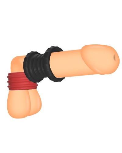 Ballstretcher Soqlo 35 mm - Hauteur 5 cm Rouge-Noir sextoys et accessoires sur La Boutique du Hard