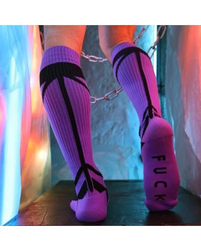 Chaussettes hautes Hybred Socks Violettes sextoys et accessoires sur La Boutique du Hard
