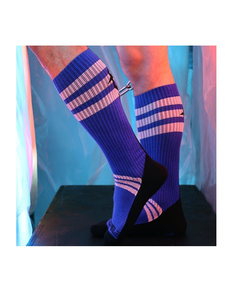 Chaussettes hautes Retro Remix Bleues sextoys et accessoires sur La Boutique du Hard