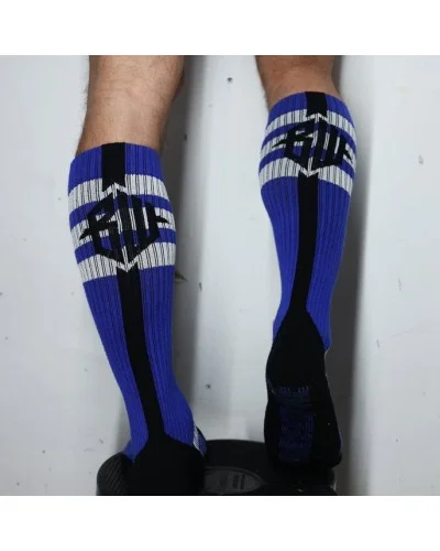 Chaussettes hautes Retro Remix Bleues sextoys et accessoires sur La Boutique du Hard