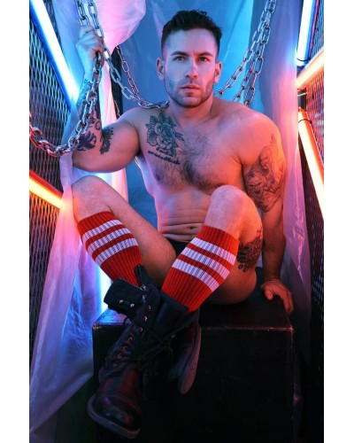 Chaussettes hautes Retro Remix Rouges sextoys et accessoires sur La Boutique du Hard