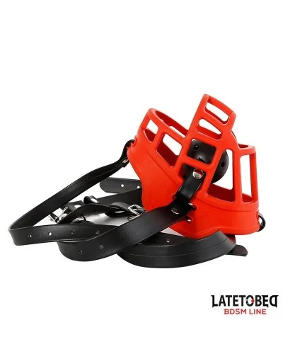 Muselière avec Bâillon-Boule Muzzgag Rouge sextoys et accessoires sur La Boutique du Hard