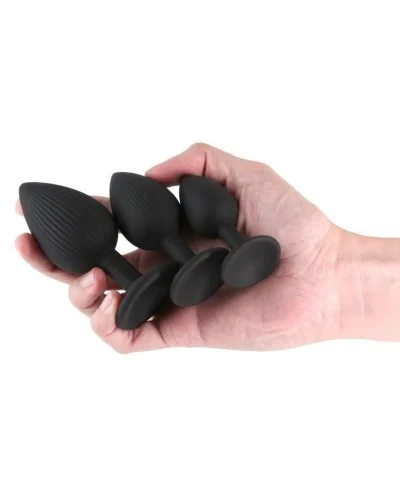Lot de 3 Plugs Triple Ace Noirs sextoys et accessoires sur La Boutique du Hard