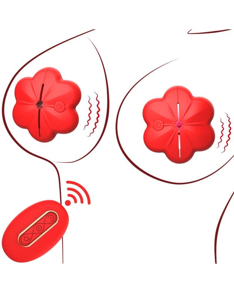 Pinces à Seins Vibrantes Flower Cheast Rouges sextoys et accessoires sur La Boutique du Hard