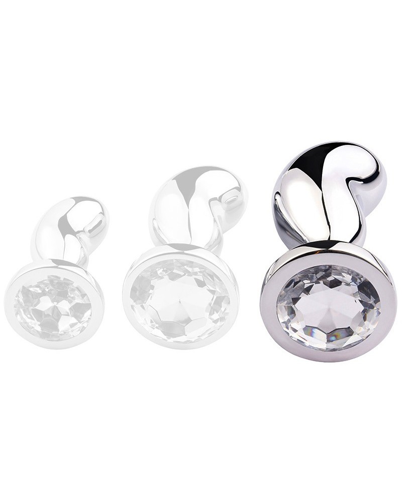 Plug Bean Silver L 9 x 3.5cm sextoys et accessoires sur La Boutique du Hard