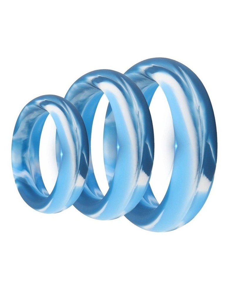Pack 3 Cockrings Silimix Bleus sextoys et accessoires sur La Boutique du Hard
