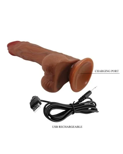 Gode Vibrant à Poussée Calisto 18 x 4.3 cm Marron sextoys et accessoires sur La Boutique du Hard